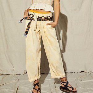 FREE PEOPLE Paloma High-Rise Slouchy Jeans Lemon